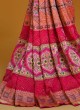 Pink Khadi Silk Bandhani Festive Saree